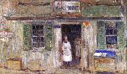 Childe Hassam News Depot at Cos Cob oil